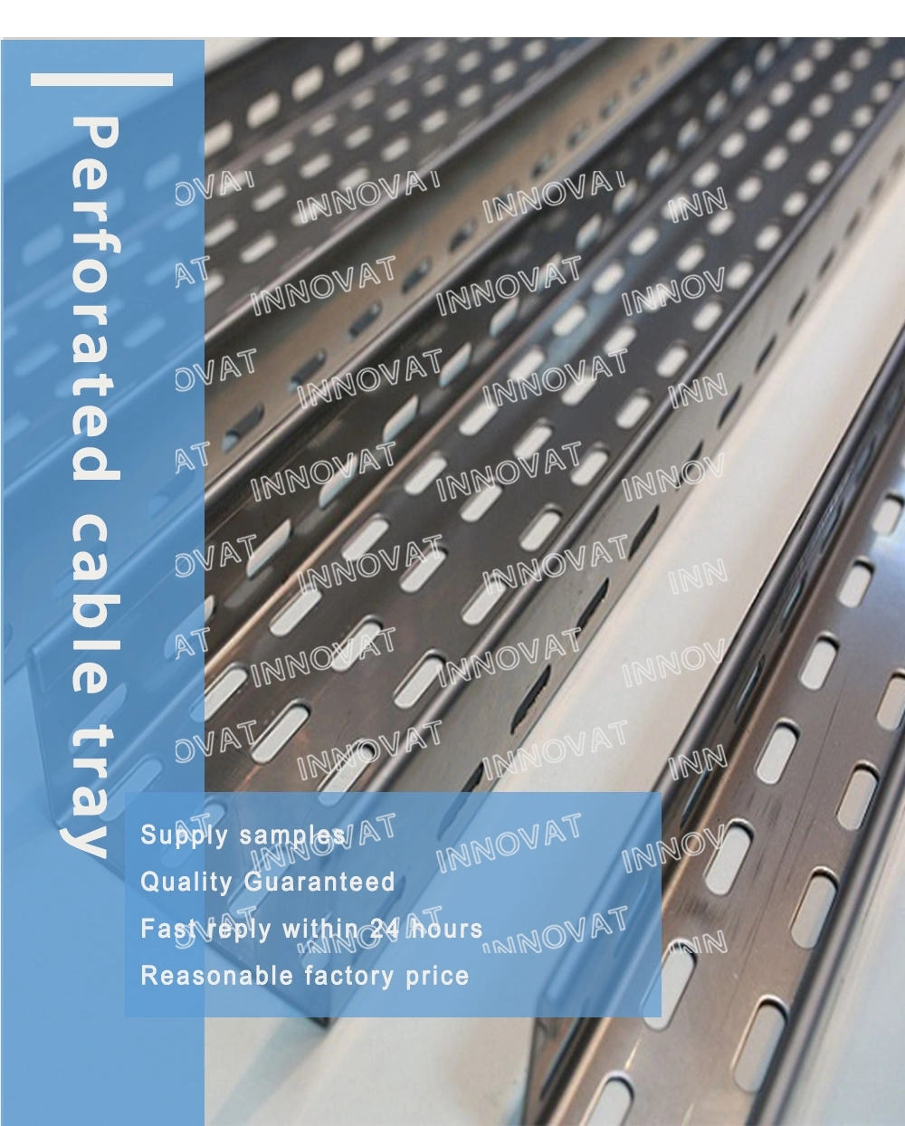 Hot Sale Low Price Diffient Size and Accessories Galvanized Trough Cable Tray Perforated