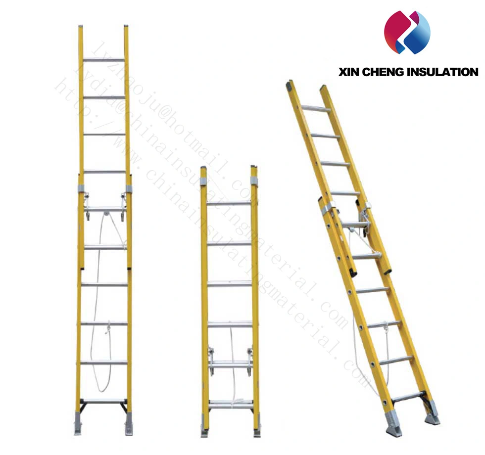 New Electricians Heavy Duty Fibreglass Extension Ladder with Cable Hook