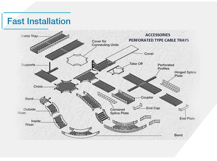 Pre-Galvanized Ventilated Cable Tray and Gi Perforated Cable Tray