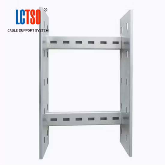 Malha de arame de aço tipo escada perfurada Imersão a quente / Bandeja de cabos de tronco pré-galvanizado